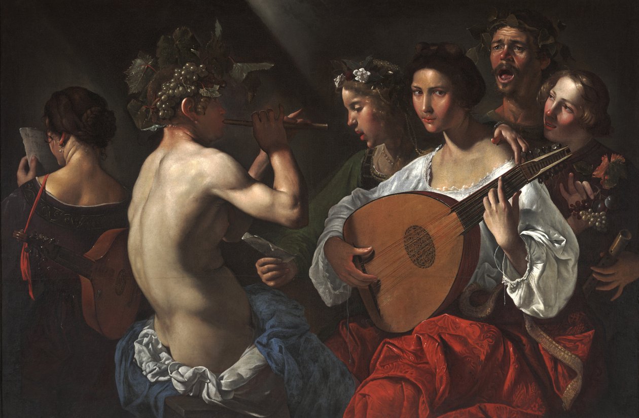Bacchic Concert, ca. 1625-30 (olje på lerret) av Pietro Paolini