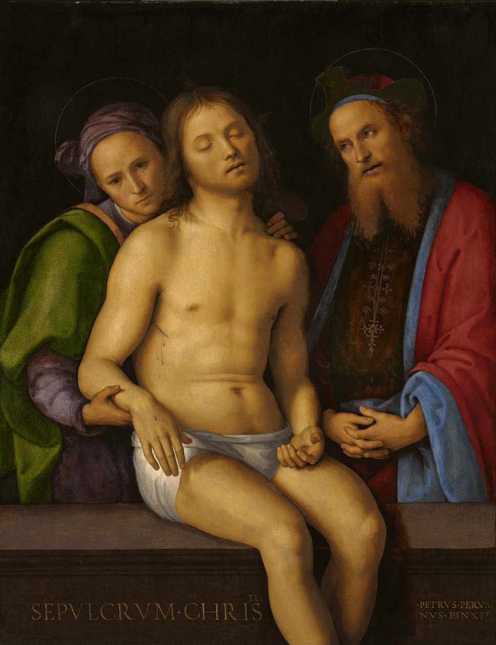 Døde Kristus med Josef av Arimatea og Nikodemus av Pietro Perugino