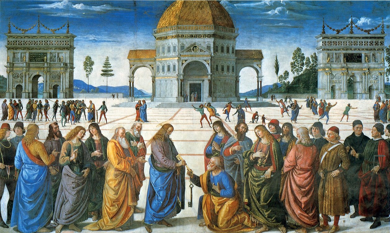 Levering av nøklene til Saint Peter, 1481 av Pietro Perugino