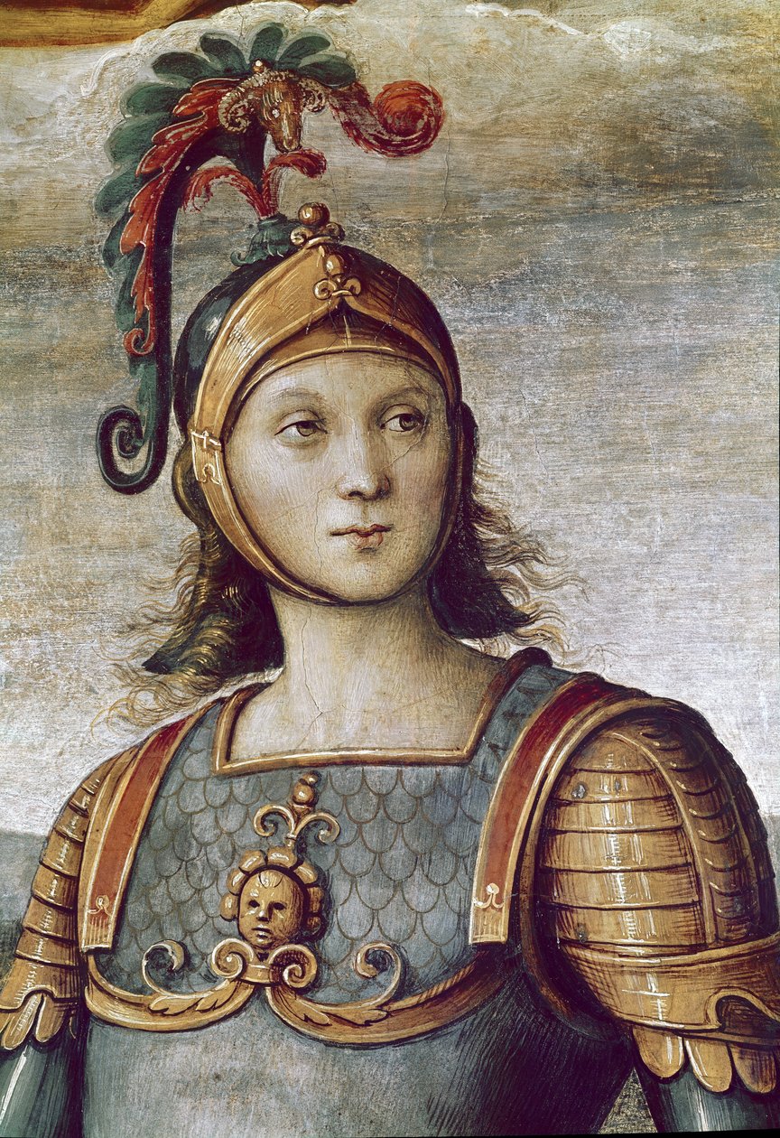 Horatius Cocles, detalj om styrke og måtehold (Fresco av Pietro Perugino