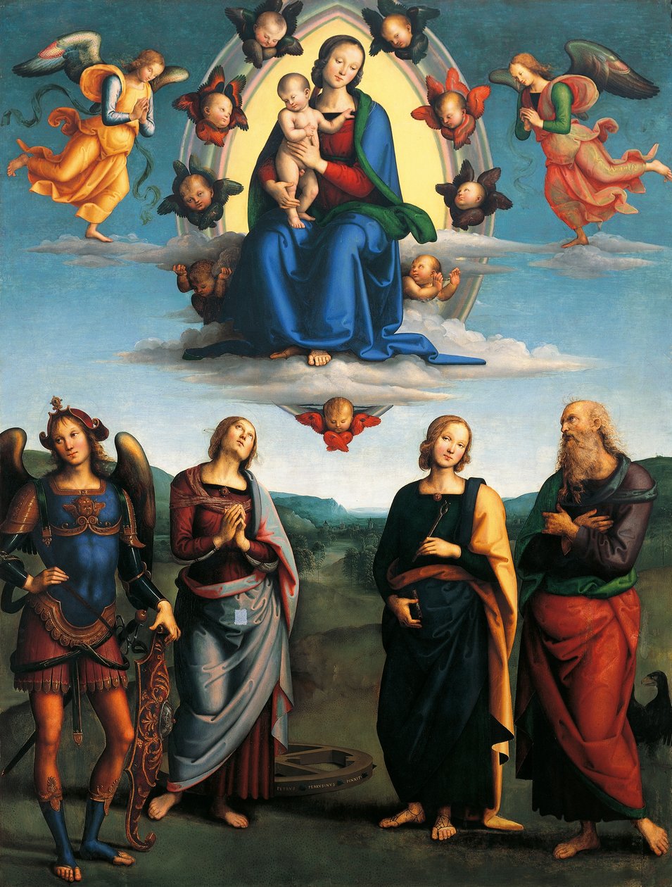 Madonna in Glory, ca 1500-1501, av Pietro Perugino (ca 1450-1523), olje på tre, 330x265 cm. av Pietro Perugino