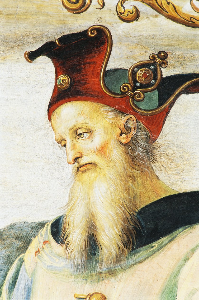 Pericles, av Perugino (ca. 1450-1523), freskomaleri, Audience Hall, Collegio del Cambio (College of Change), Priors Palace, Perugia, Umbria, Italia av Pietro Perugino