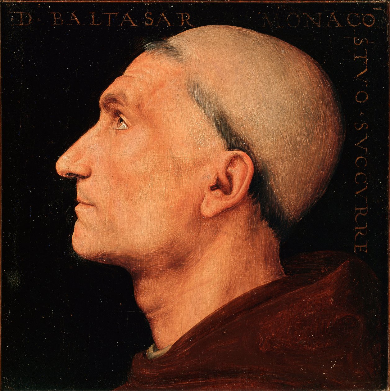 Portrett av Don Baldassarre av Antonio di Angelo, munk fra klosteret Vallombrosa Profil av en munk fra klosteret Vallombreuse. Maleri av Pietro Vannucci dit il Perugino (The Perugin av Pietro Perugino