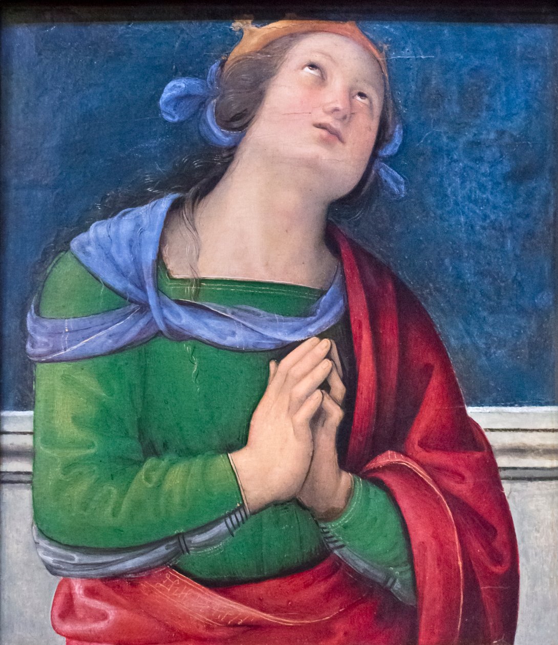 Saint Flavia (olje på tre) av Pietro Perugino