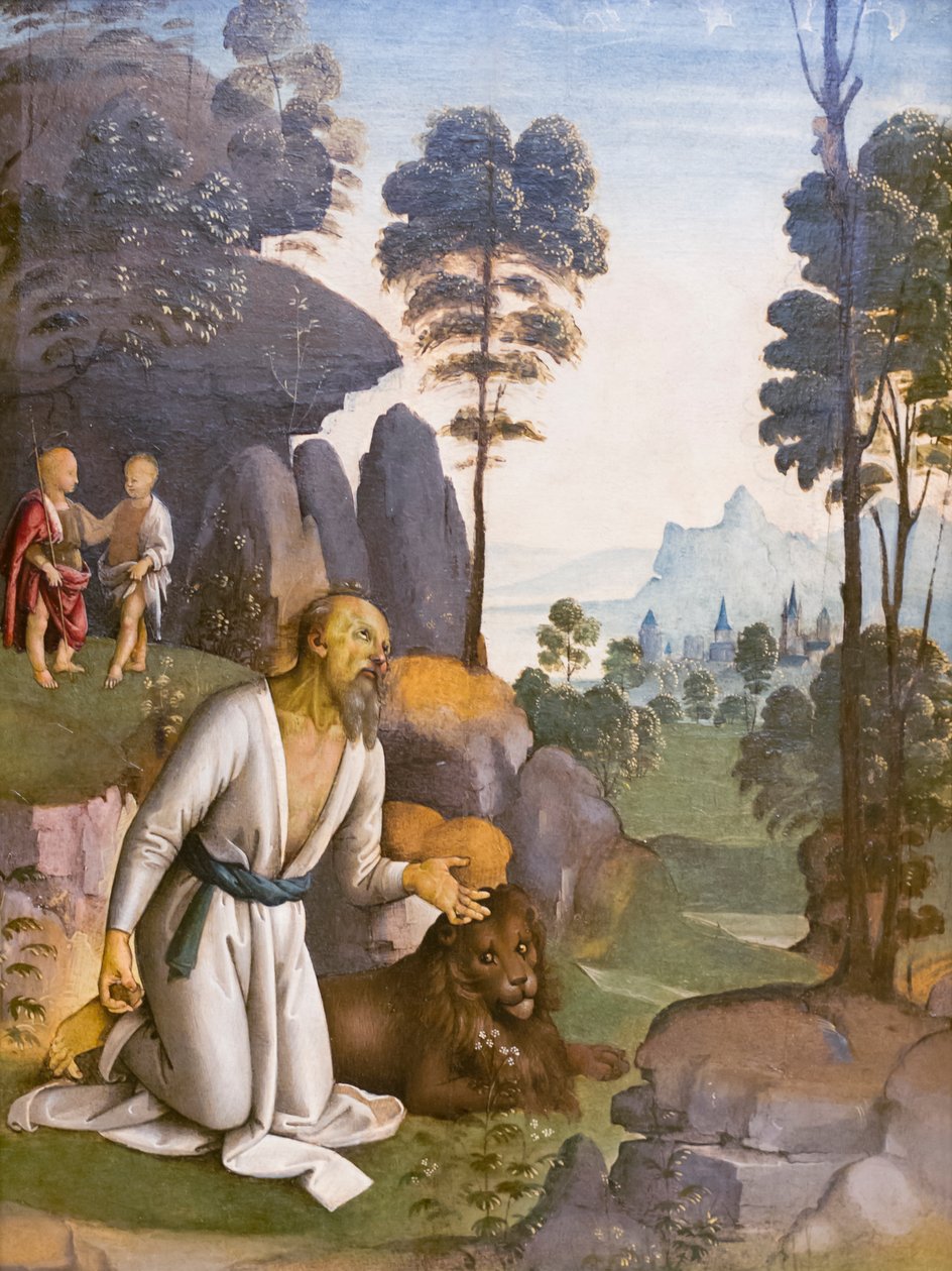 Den hellige Hieronymus i bot av Pietro Perugino