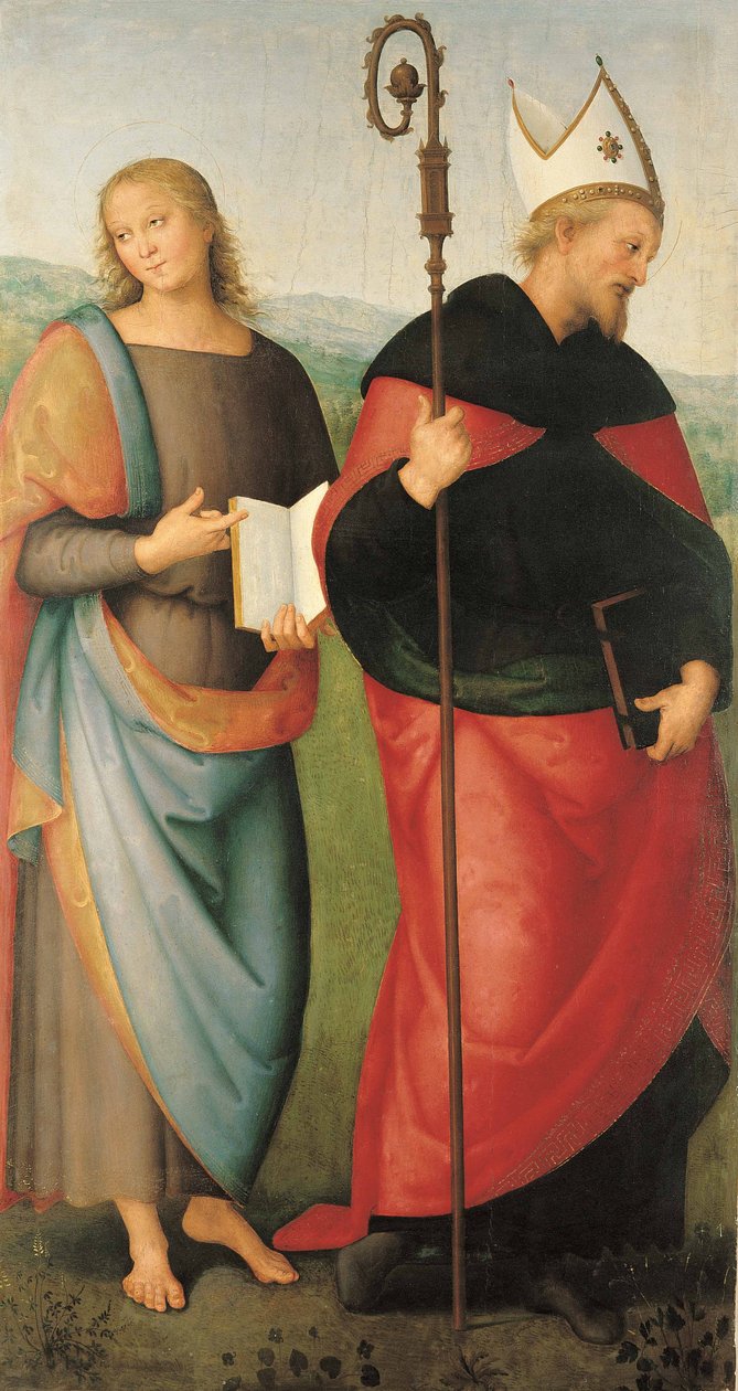 De hellige Johannes evangelisten og Augustin, 1502-1512 av Pietro Perugino