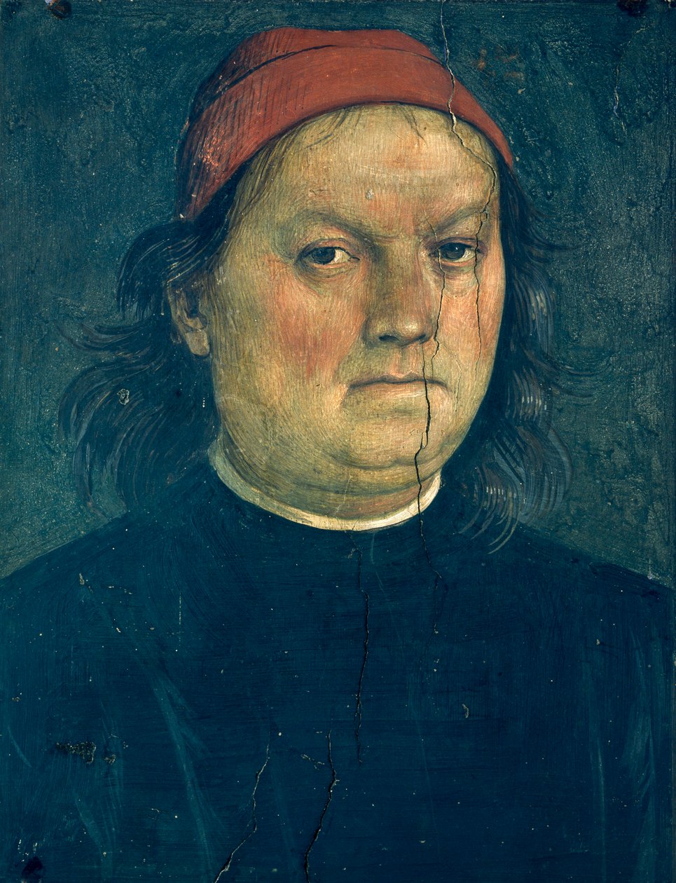 Selvportrett, rundt 1500, av Pietro Perugino (ca. 1450-1523), Fresco, 40x30,5 cm av Pietro Perugino