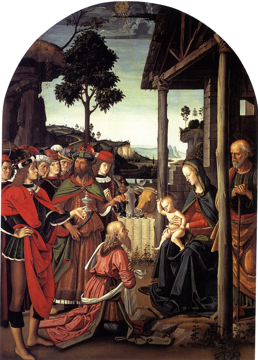 Tilbedelsen av magiene, ca. 1470-1480 av Pietro Perugino