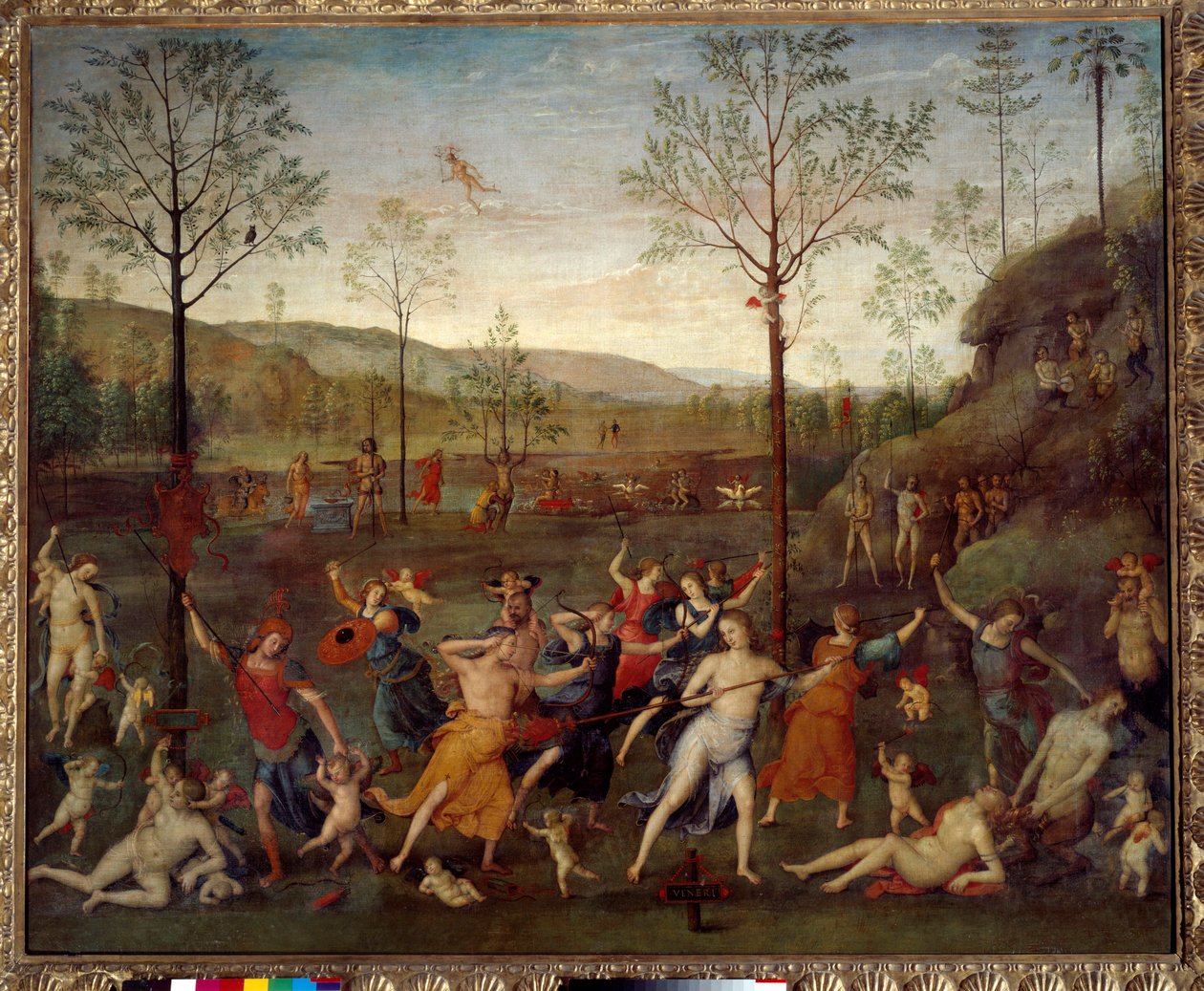 The Battle of Love and Chastete Painting av Pietro Vannucci dit Il Perugino (The Perugin) (1450-1523) av Pietro Perugino