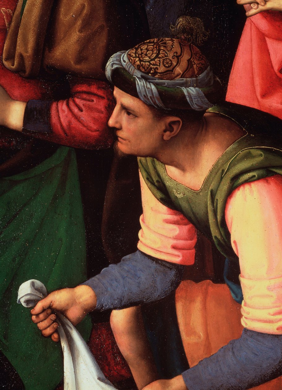 Avsetningen eller klagesangen over Kristi død. Detalj - Maleri av Pietro Perugino