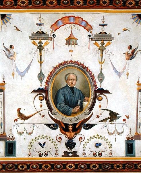 Portrett av Lorenzo Bartolini (1777-1850), detalj fra taket på Sala del Sindaco av Pietro Pezzati