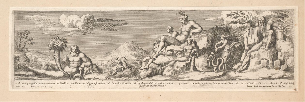 Allegori om ruten mellom Roma og Firenze Historie om keiser Konstantin (serietittel) av Pietro Sante Bartoli