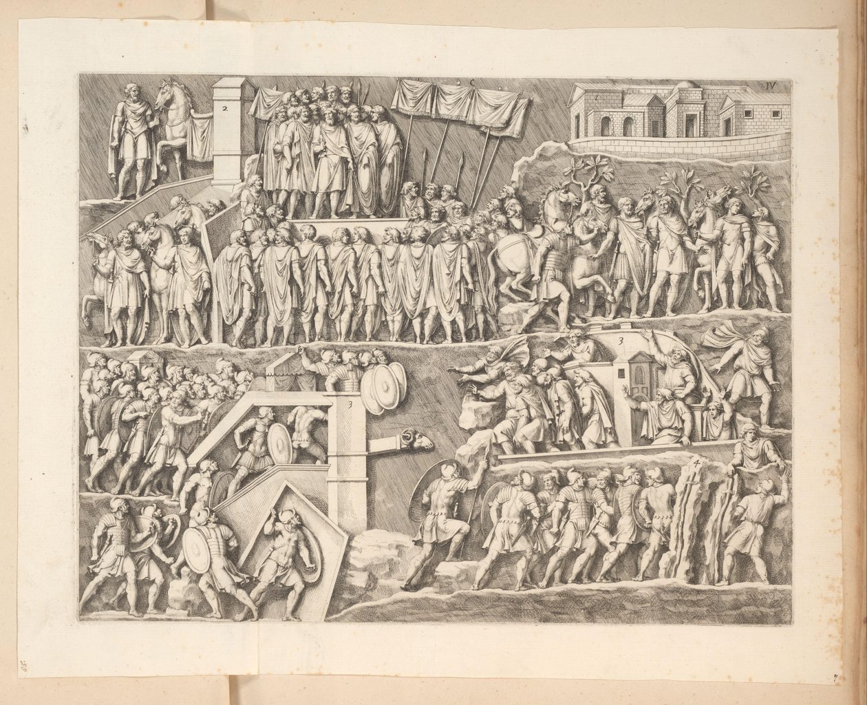 Relieffer på buen til Septimius Severus i Roma av Pietro Sante Bartoli