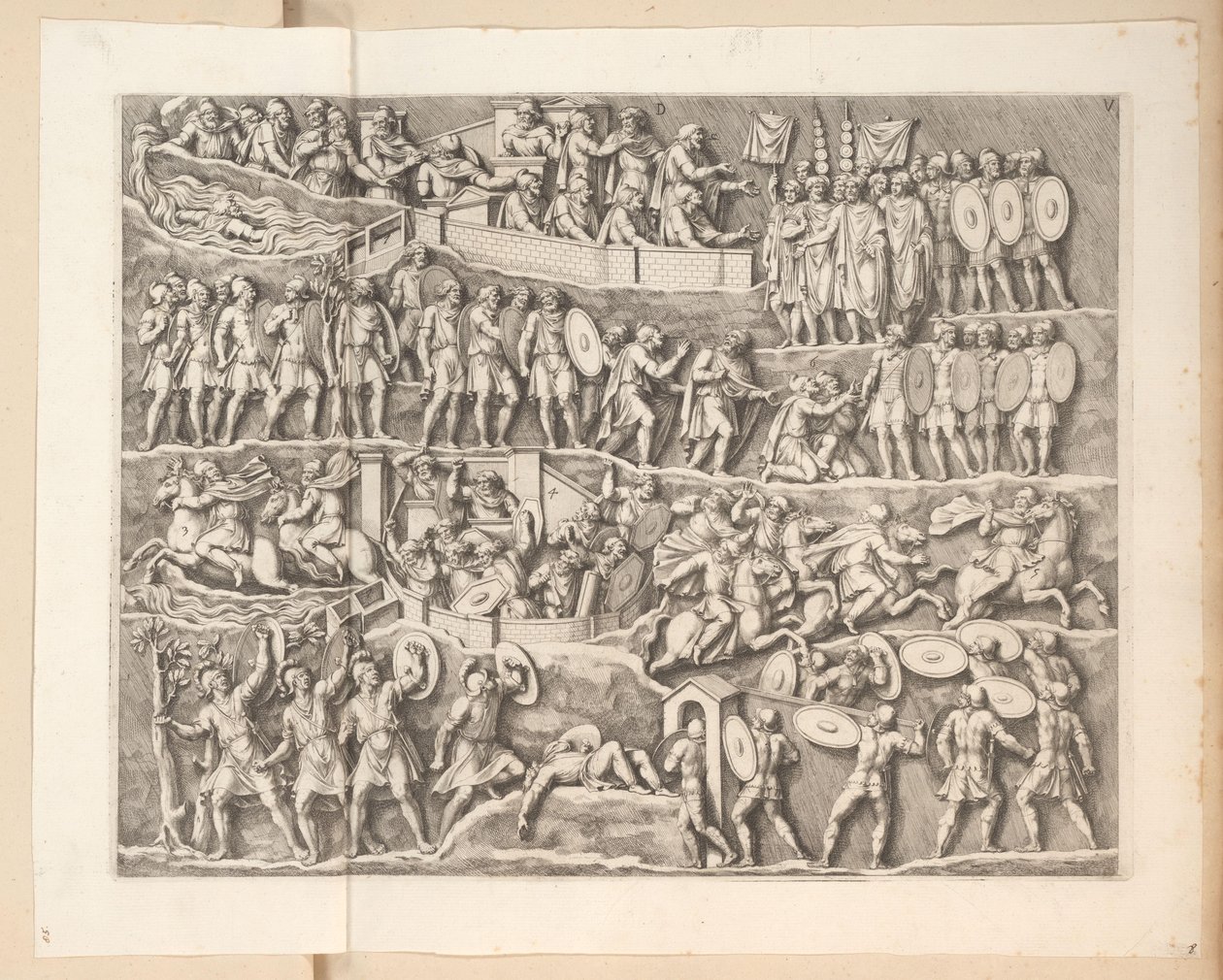 Relieffer på buen til Septimius Severus i Roma av Pietro Sante Bartoli
