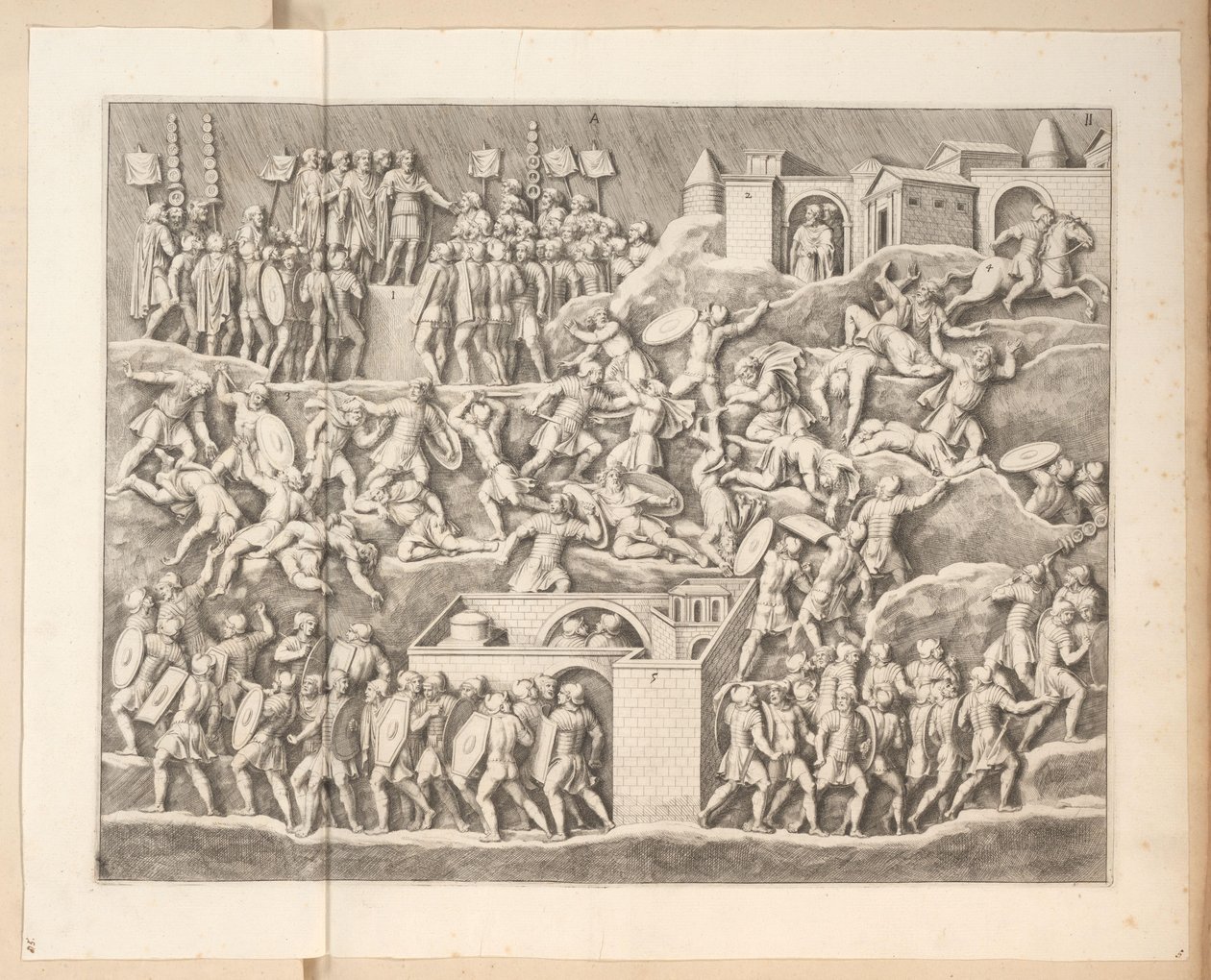 Relieffer på buen til Septimius Severus i Roma av Pietro Sante Bartoli