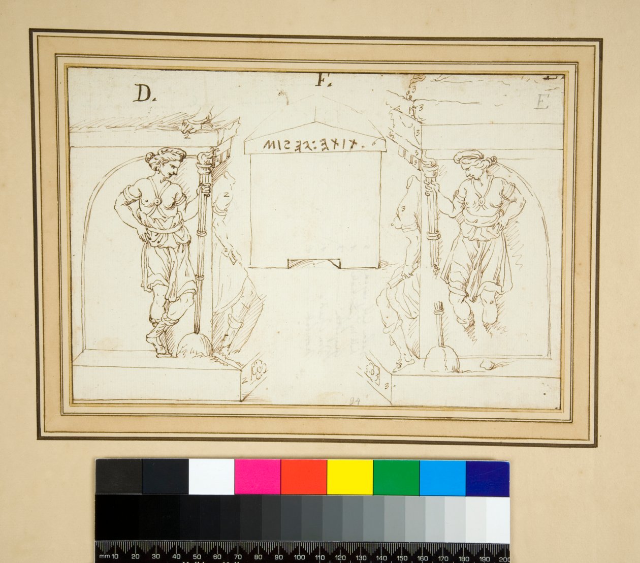 En etruskisk urne (penn og blekk) av Pietro Santi Bartoli
