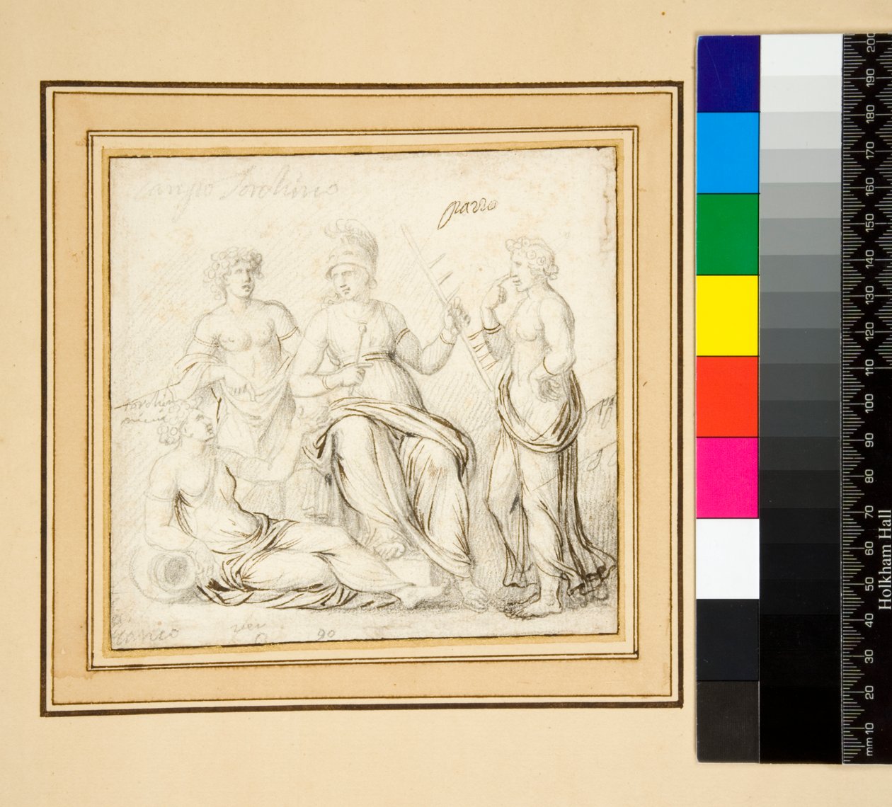 Athena og tre kvinner. (penn og blyant) av Pietro Santi Bartoli
