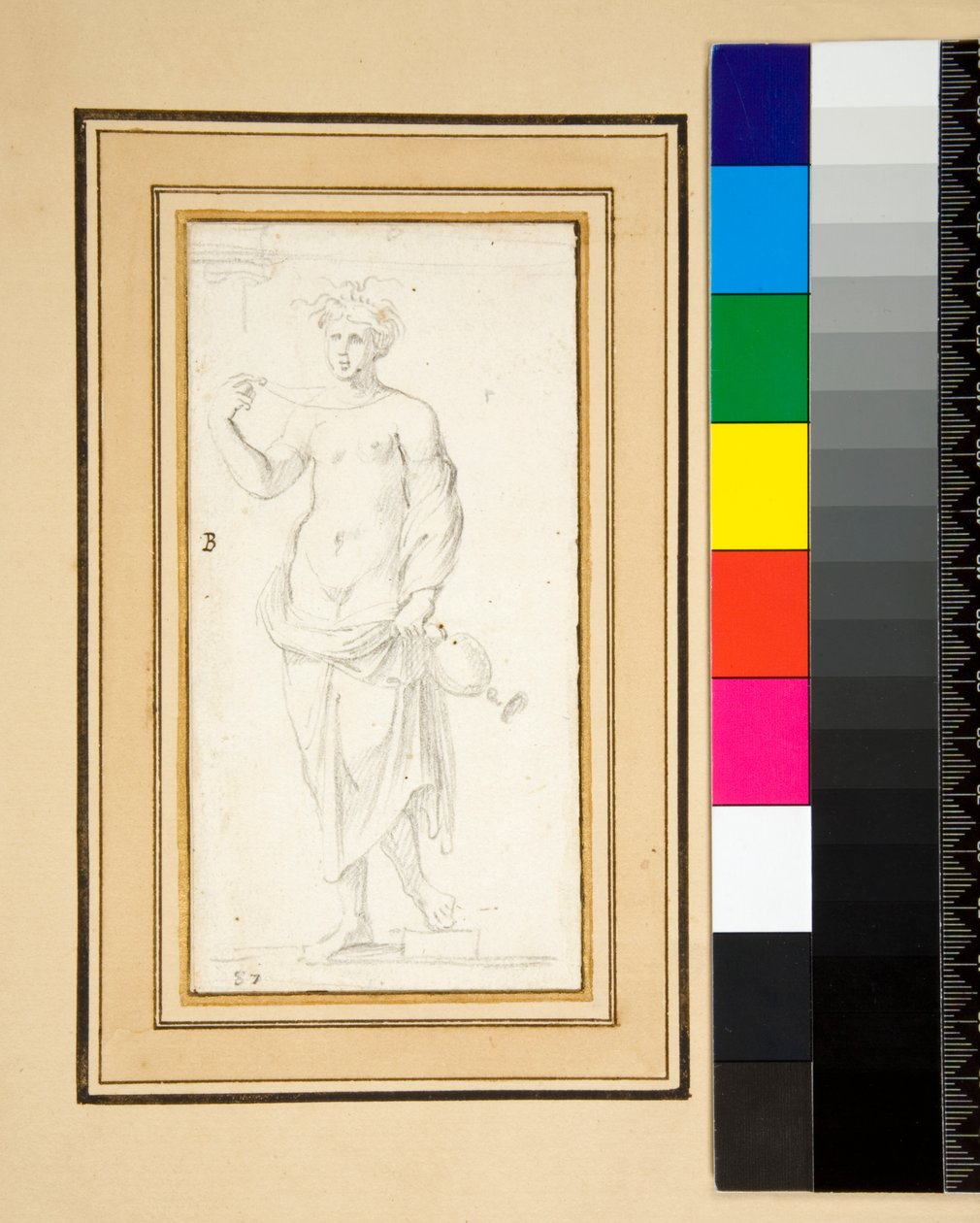 Kvinnefigur med vase (blyant) av Pietro Santi Bartoli