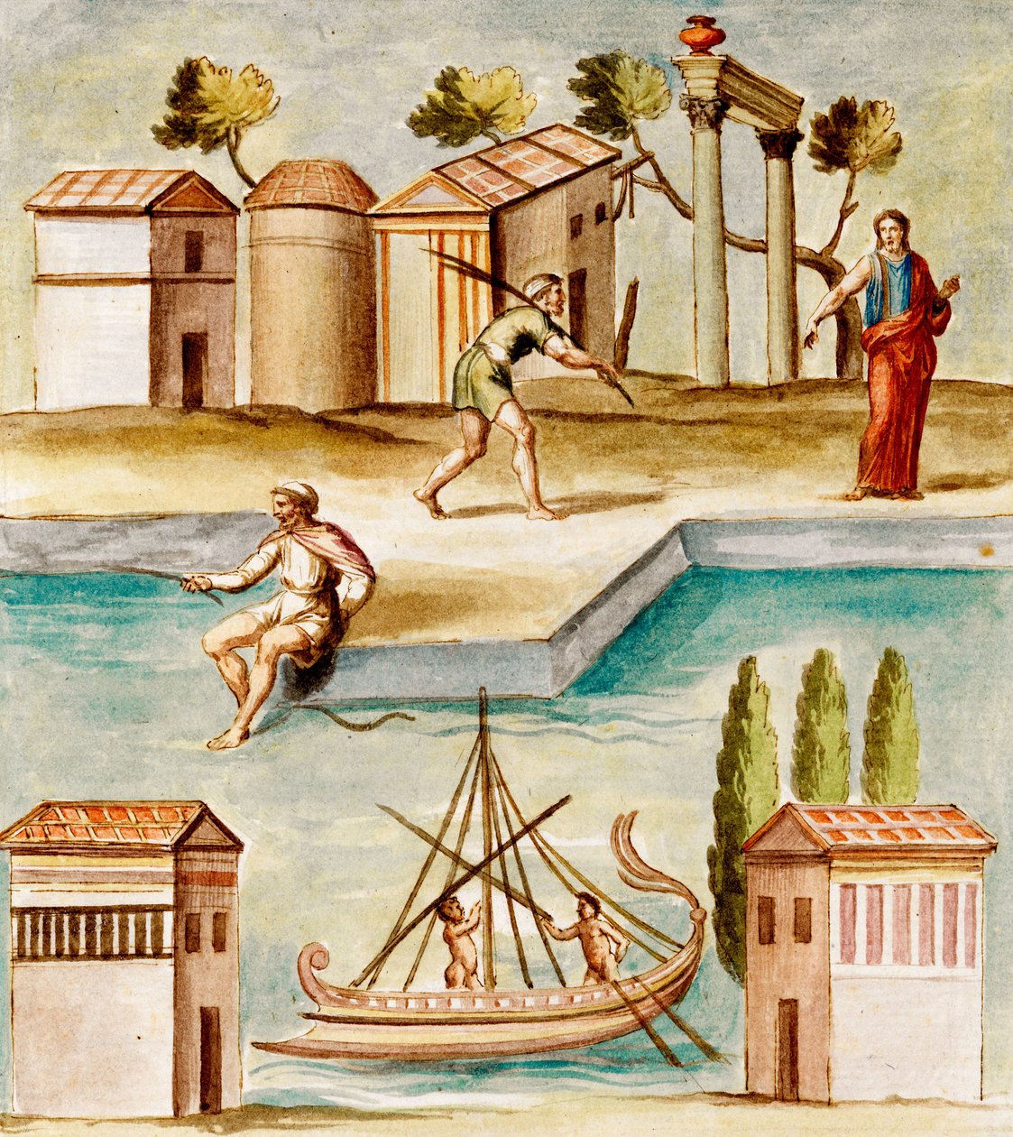MS Gen 1496 Harbour Scene, 1674 av Pietro Santi Bartoli