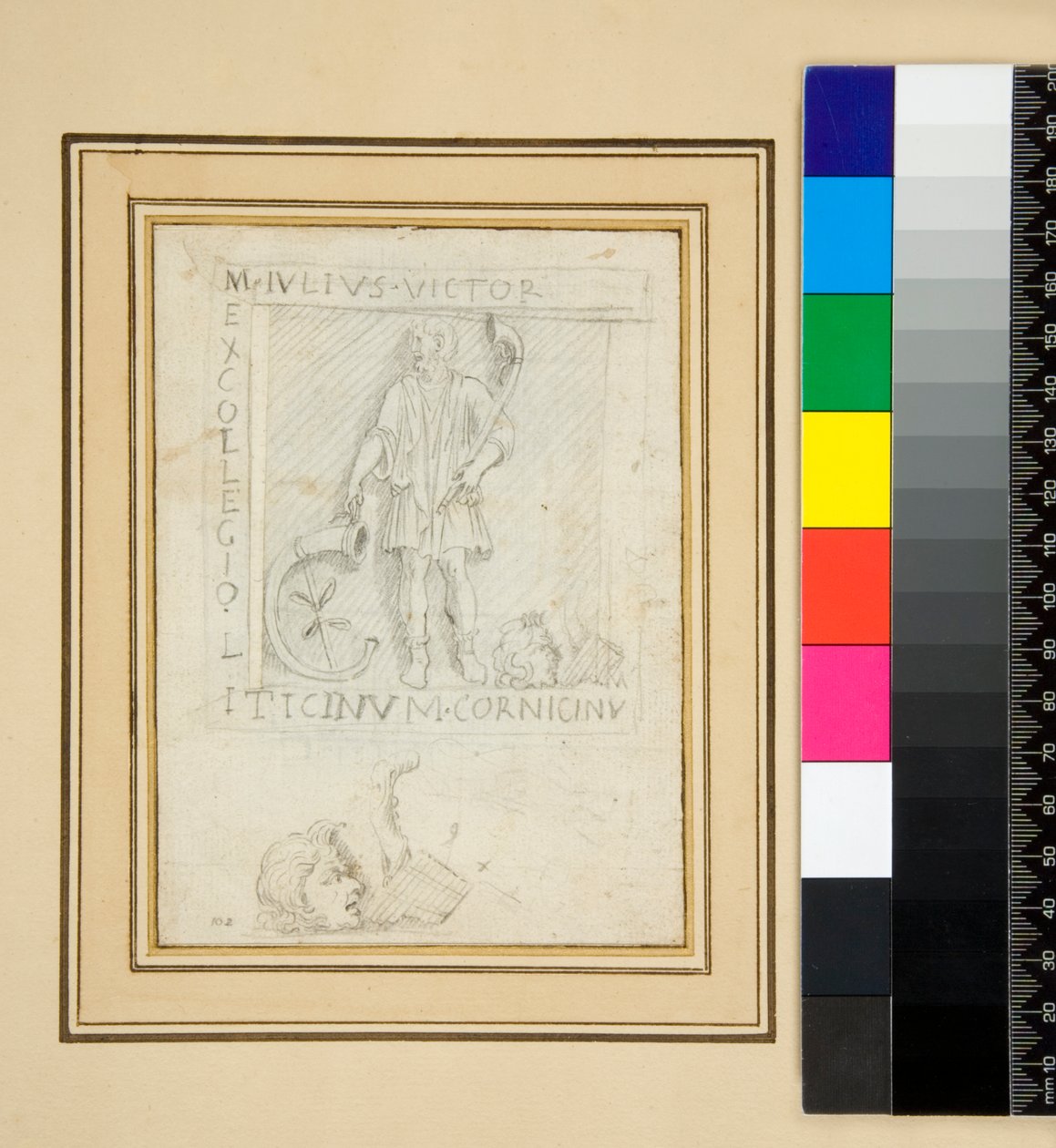 The Cippus of M. Julius Victor (blyant) av Pietro Santi Bartoli