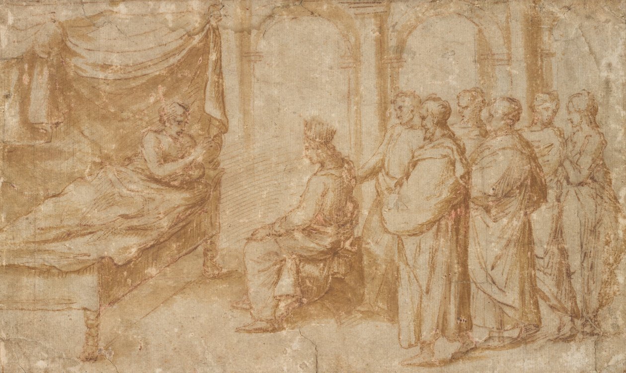 Salomo ved dødsleiet til kong David av Pietro Santo Bartoli