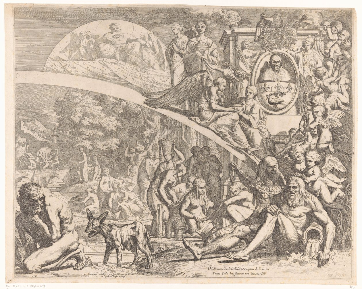 Allegorie ter ere van paus Innocent X av Pietro Testa