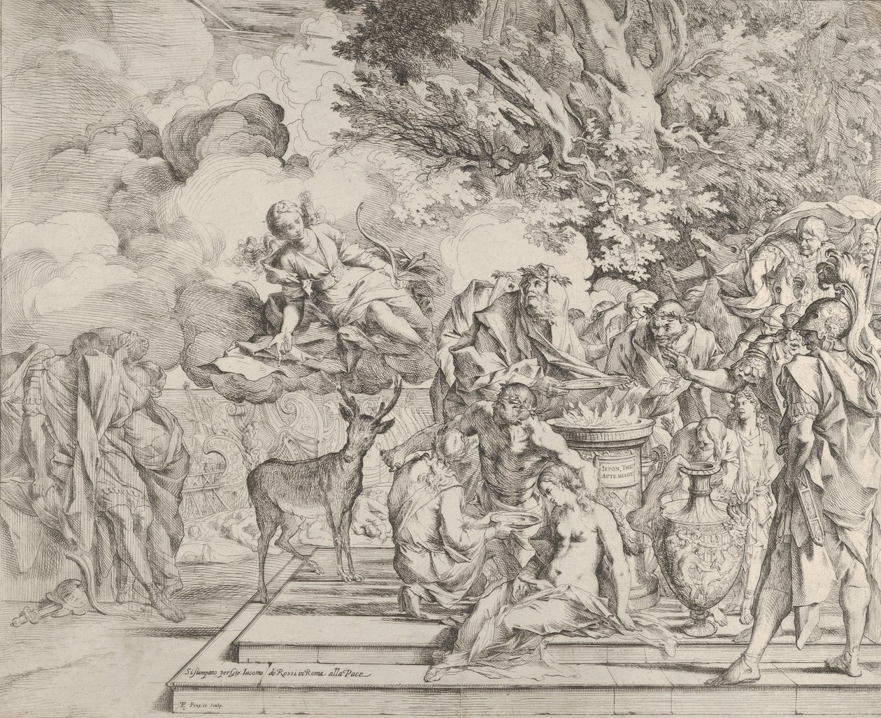 Iphigenia-offeret, ca. 1640-42. av Pietro Testa