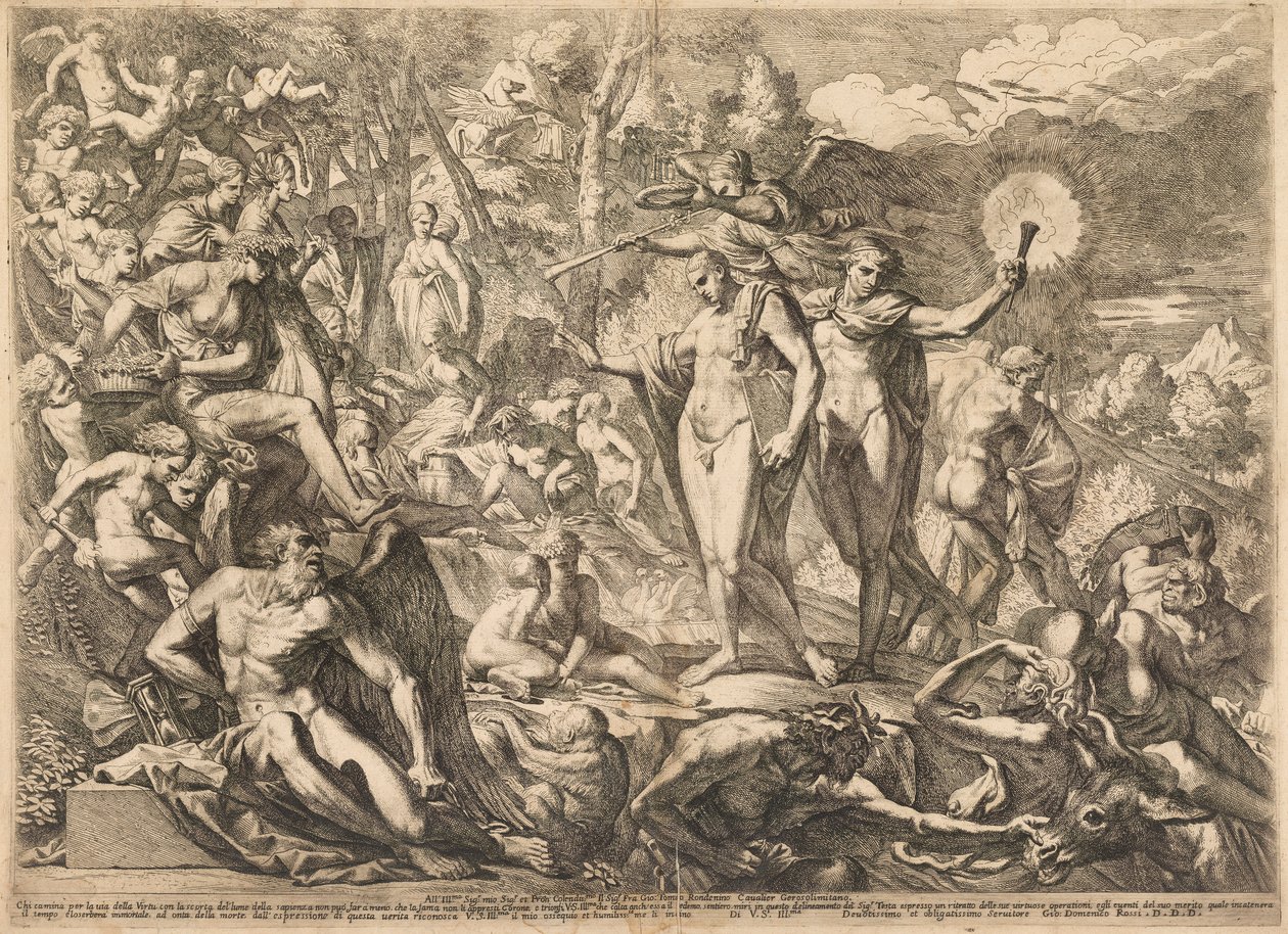 Den dydige kunstnerens triumf på Parnassus av Pietro Testa