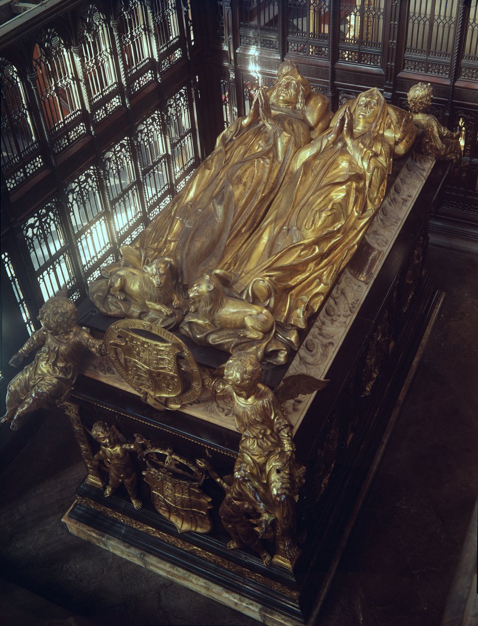 Graven til Henrik VII (1457-1509) og hans kone, Elizabeth av York, 1518 (bronse) av Pietro Torrigiano