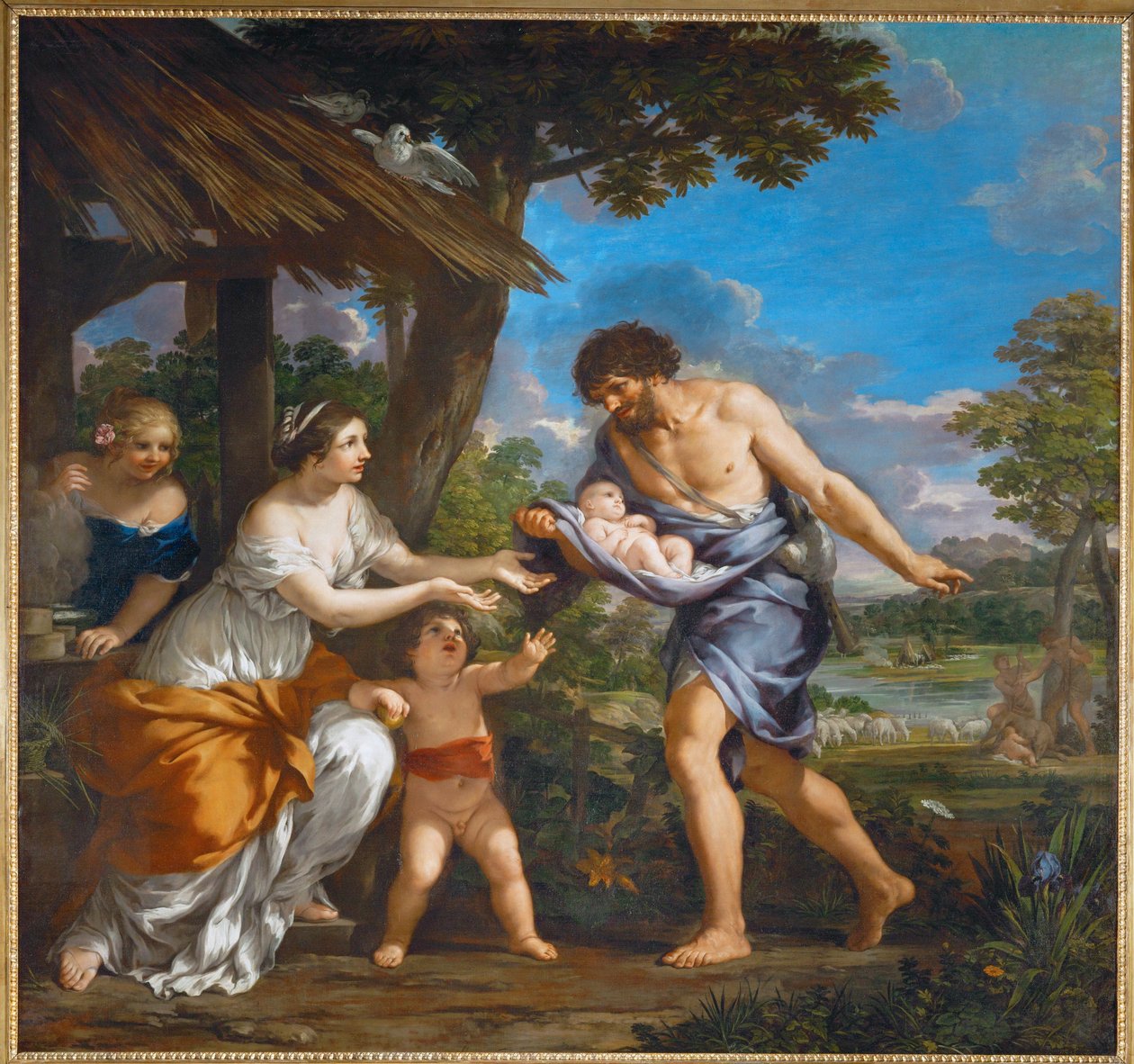 Romulus og Remus funnet av Faustus … av Pietro da (1596-1669) Cortona