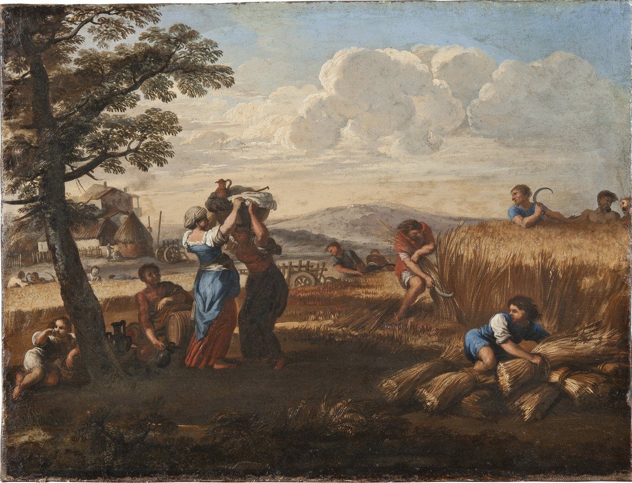 Landskap med høstingsscene - Landskap med høsting, av Cortona, Pietro da (1596-1669) (Pierre de Cortona). Olje på lerret. Størrelse: 50x65cm. Nationalmuseum Stockholm av Pietro da Cortona