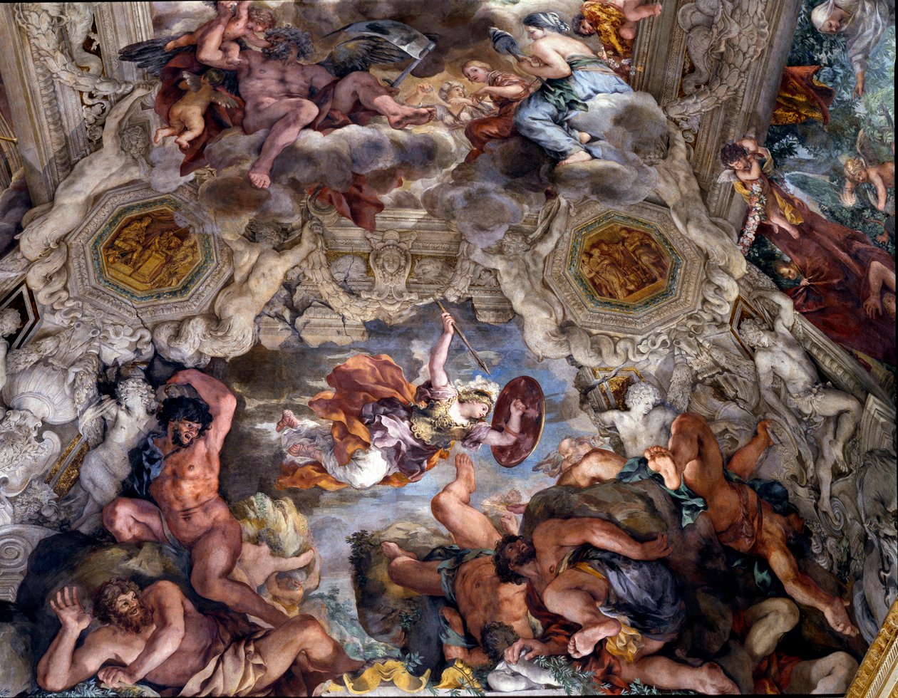 The Triumph of Divine Providence Detalj av maleriet av Stone of Cortona (Pietro Berrettini dit Pietro da Cortona av Pietro da Cortona