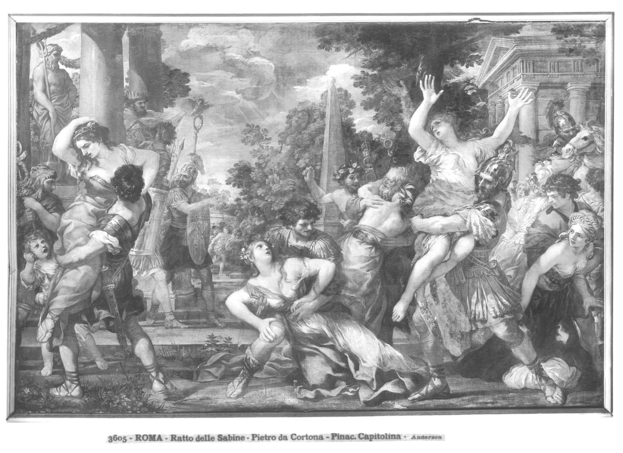 Voldtekt av sabinskvinnene av Pietro da 1596 1669 Cortona