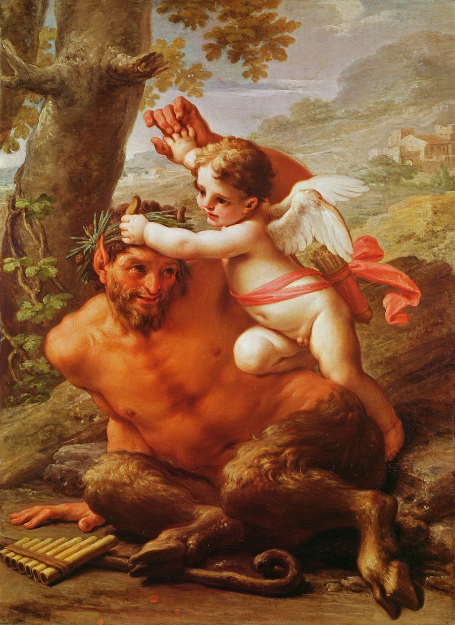 Cupid og Pan av Pietro da Cortona