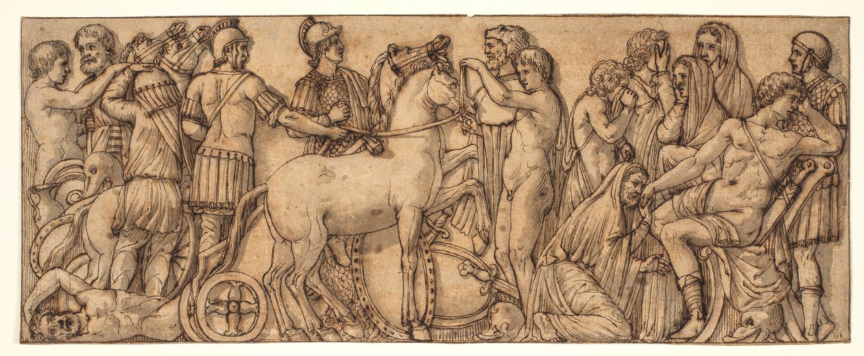 Frise fra en romersk sarkofag(?) av Pietro da Cortona