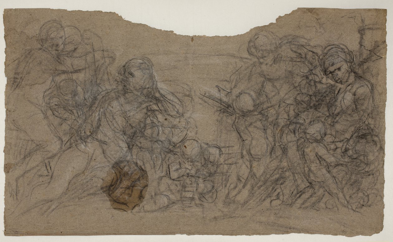 Skisser for figurgrupper av Pietro da Cortona