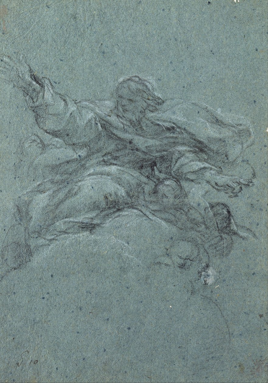 Studie av Gud Faderen av Pietro da Cortona
