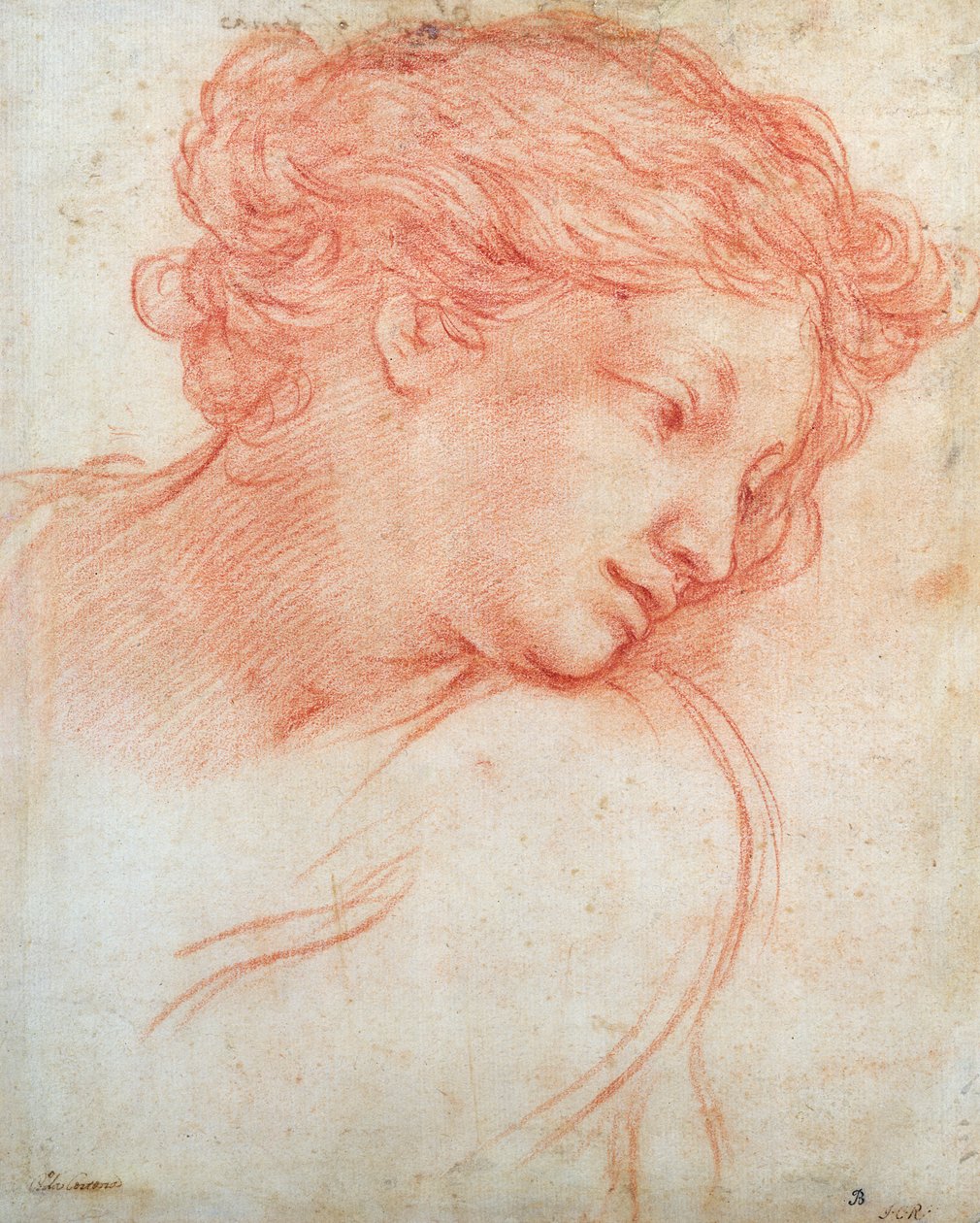 Studie av et hode til en jente av Pietro da Cortona