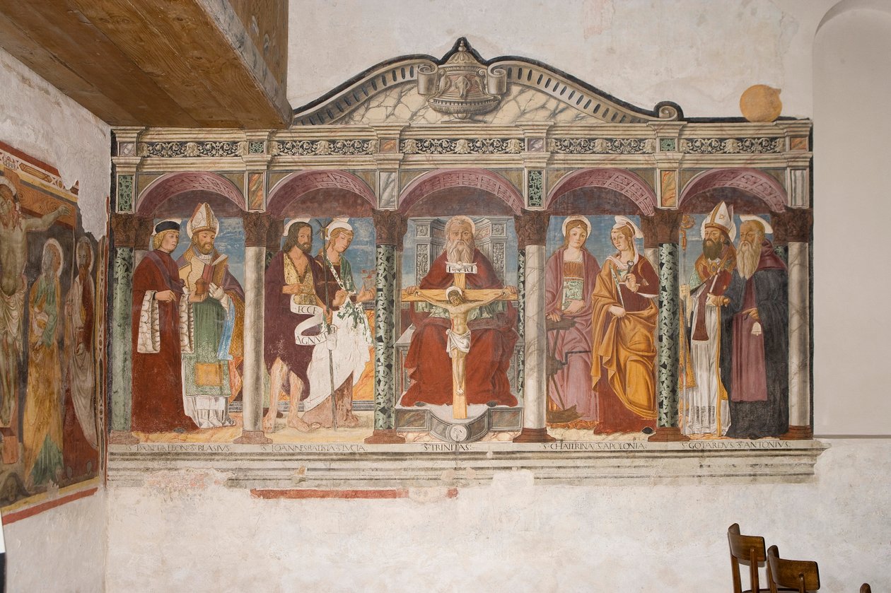 Saint Pietro og Paolo kirke, Valvasone, Friuli, Italia (fresco) av Pietro da Vicenza