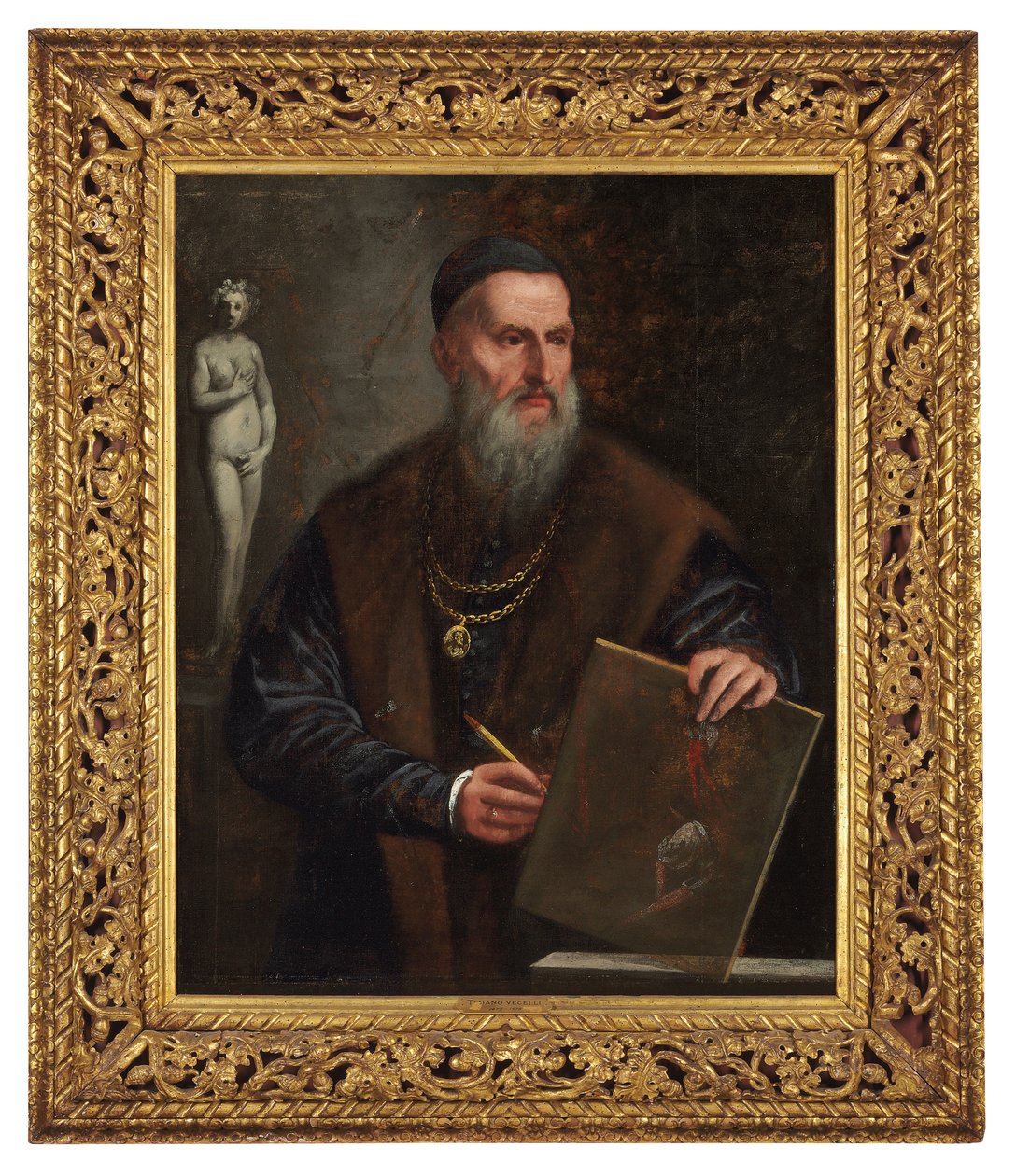 Imaginært selvportrett av Titian av Pietro della Vecchia