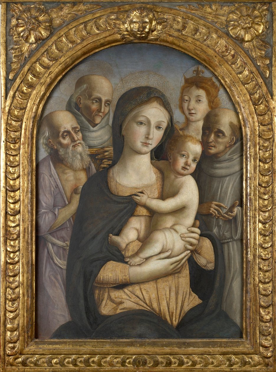 Jomfruen og barnet med fire hellige, slutten av 1400-tallet av Pietro di Francesco degli Orioli