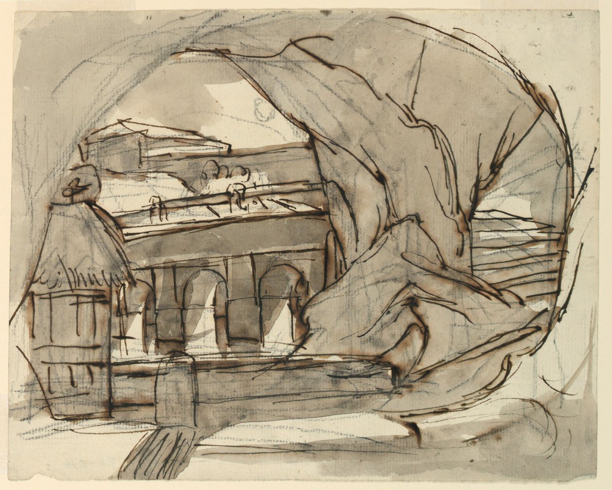 Scenedesign, grotte av Pietro di Gottardo Gonzaga