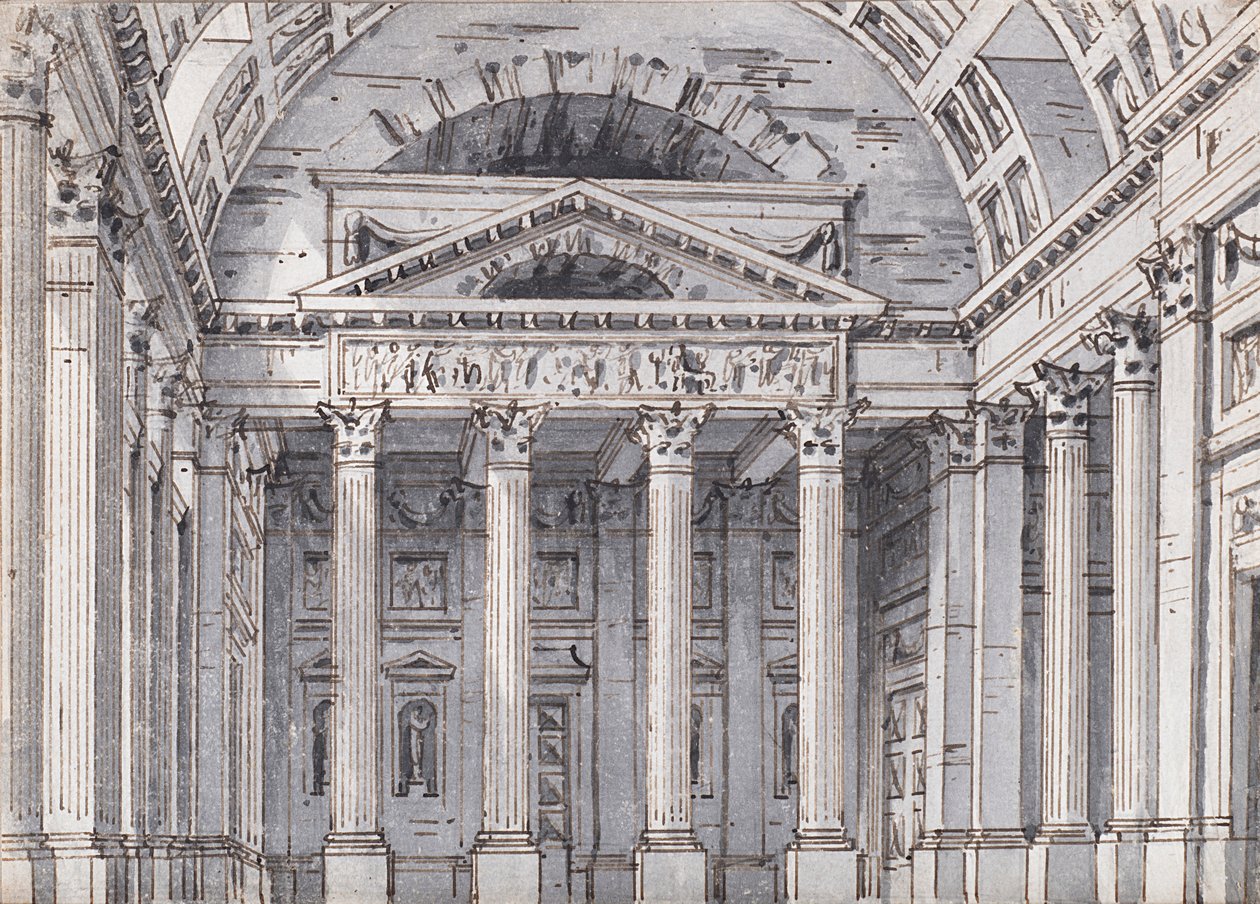 Scenedesign for operaen Belisario av Gaetano Donizetti, 1820-tallet. av Pietro di Gottardo Gonzaga