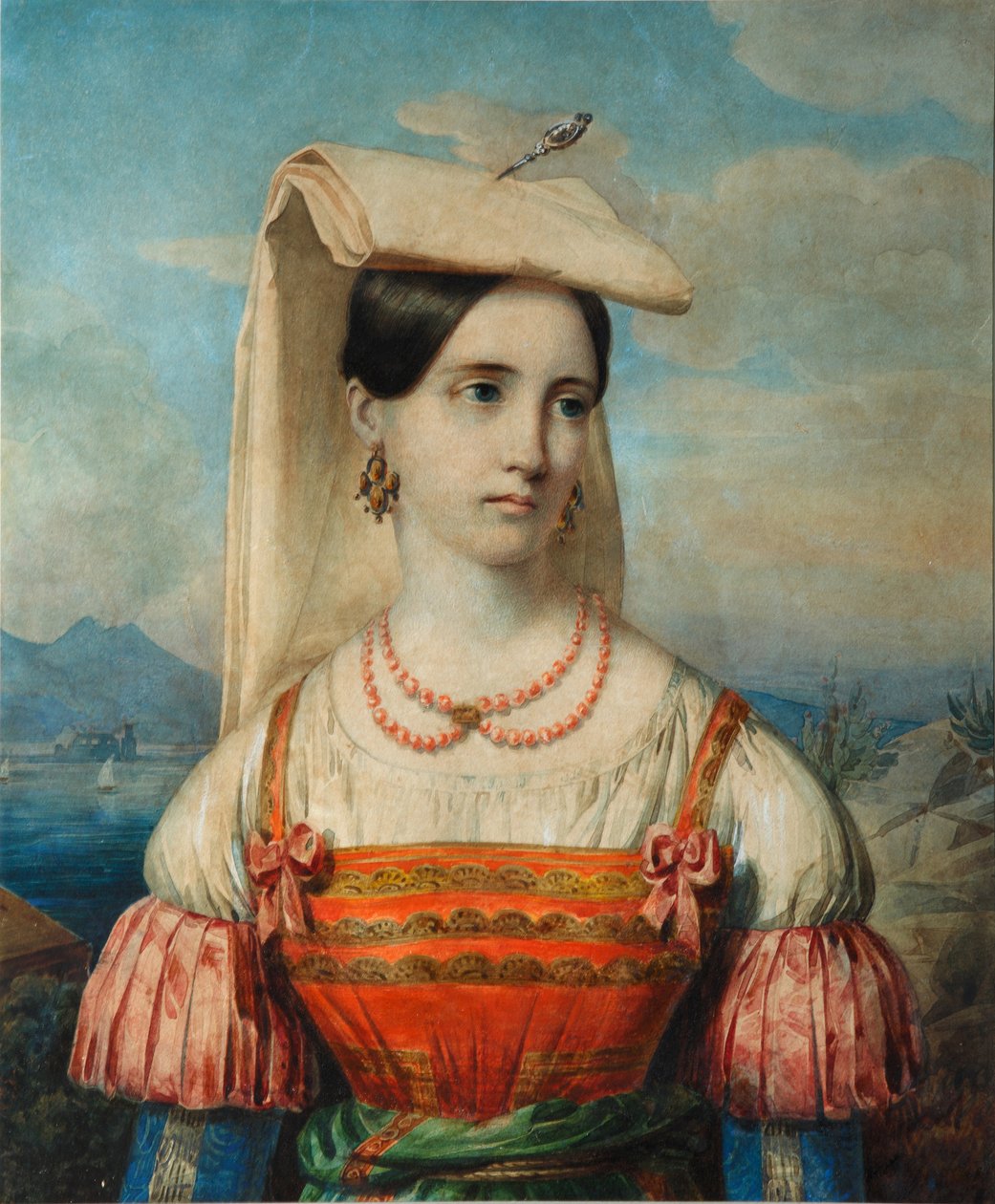 Portrett av Sophia Michailovna Sollogub, 1840-tallet av Pimen Nikitich Orlov
