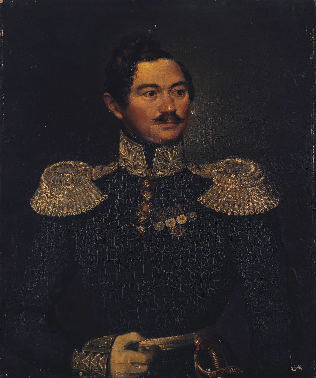 Portrett av general Ivan Alexeyevich Orlov 1795-1874, 1835 av Pimen Nikitich Orlov