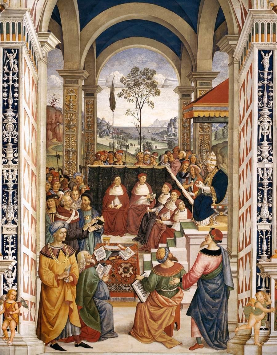 Nr. 8: Pave Pius II på kongressen i Mantua av Bernardino di Betto Pinturicchio