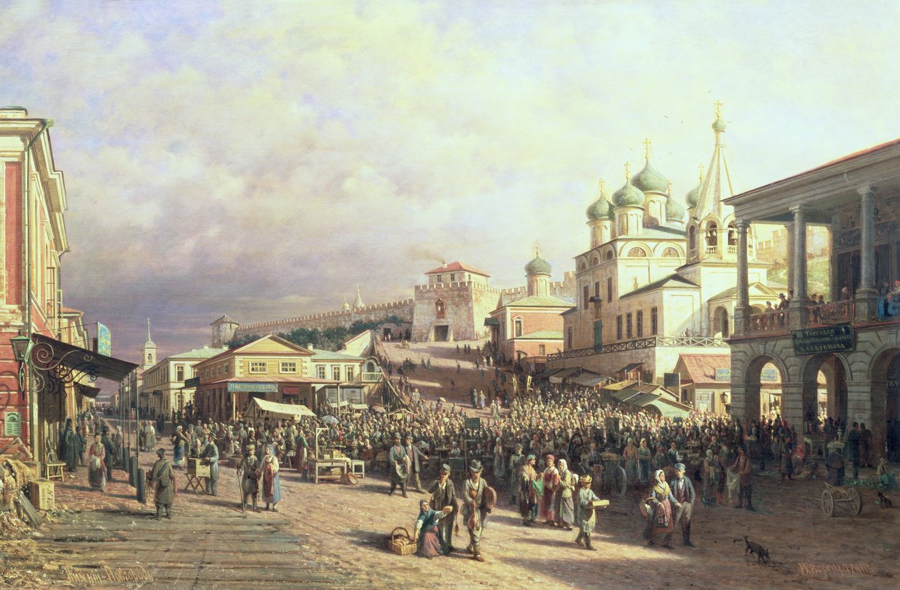 Marked i Nizhny, Novgorod, 1872 av Piotr Petrovitch Weretshchagin
