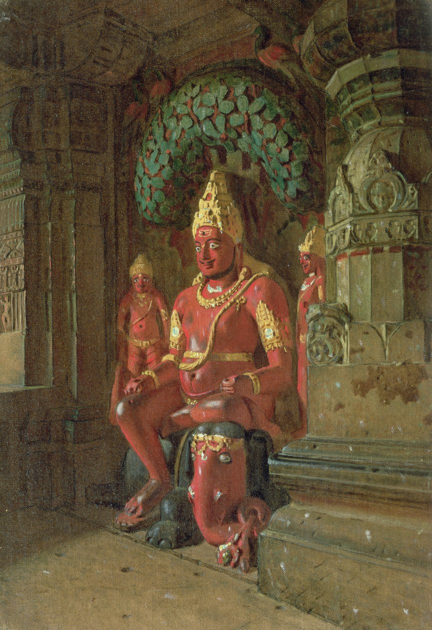 Vishnu-statuen i Indra-tempelet, 1874 av Piotr Petrovitch Weretshchagin