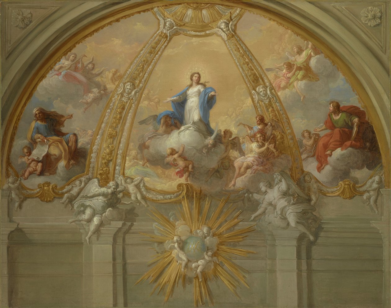 Ulastelig unnfangelse, ca. 1730 av Placido Costanzi