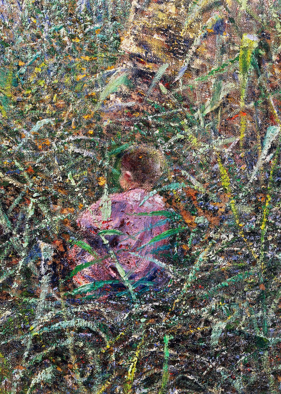 Barn i eng, detalj fra april morgen i Liguria eller Olives på Albaro av Plinio Nomellini